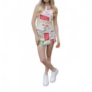 NEW LE LIS fruity print skirt set in multi